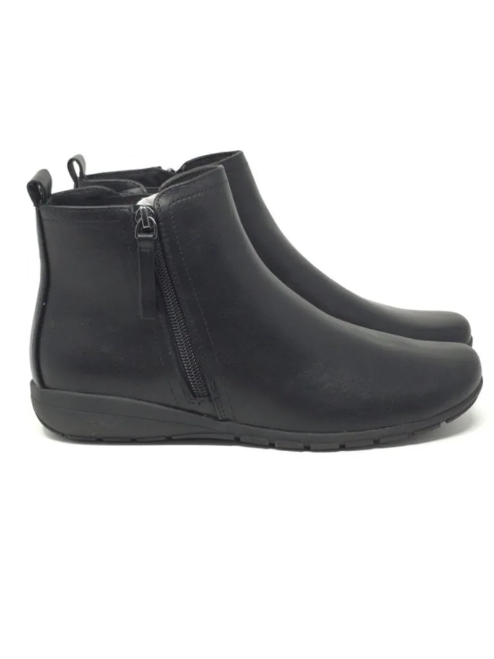 Easy Spirit Aleena3 Black Leather Comfort Ankle Booties Size 7.5M